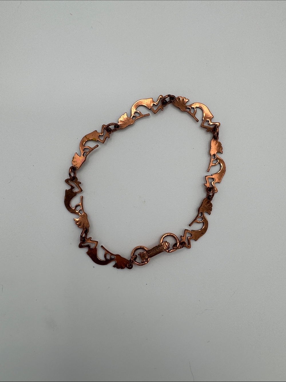 Copper Tone Women's Abstract Link Bracelet - Copper Color